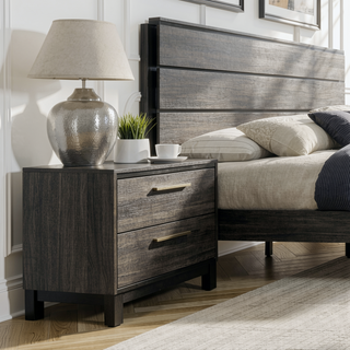 Sunvega Ioana Antique Grey Finish 3-Piece Wood Bedroom Set with Two Nightstands