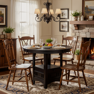 Sunvega Espresso Extension Counter Dining Table with Rich Brown Finish and Modern Aesthetic