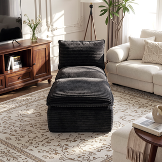 Sunvega Modern Corduroy Cloud Sofa with Comfortable High-Density Sponge for Living Room
