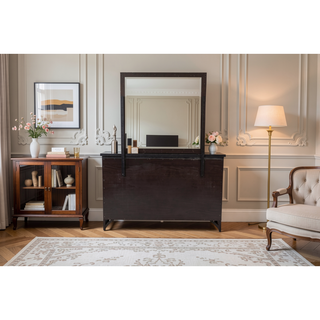 Sunvega Gray Oak Wood Dresser with a 59 x 16 x 36 Inch Dimension