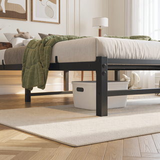 Sunvega Twin Size Heavy Duty LED Bed Frame with USB Charging and Headboard