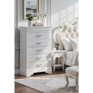 Sunvega Silver Champagne Nightstand with Two Spacious Drawers for Bedroom