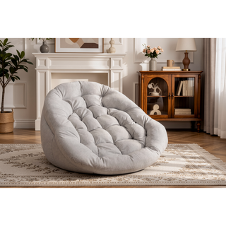 Sunvega Oversized Outdoor Rattan Rocking Chair with Padded Cushion and Steel Frame