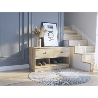 Sunvega Tulip Storage Bench with Two Drawers and Two Shelves