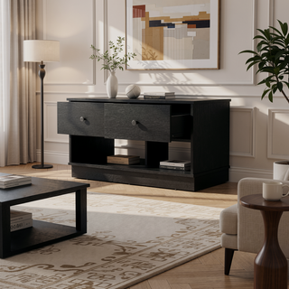Sunvega Tulip Storage Bench with Two Drawers and Two Shelves