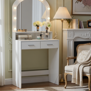 Sunvega Hollywood-Style Vanity Desk with Mirror and Lights 3 Lighting Modes Large Drawer