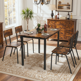 Sunvega 5-Piece Modern Dining Table Set with 4 Chairs for Small Space Kitchen