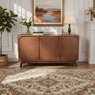 Sunvega Sierra Six Drawer Acacia Wood Sideboard with Live Edge Detail