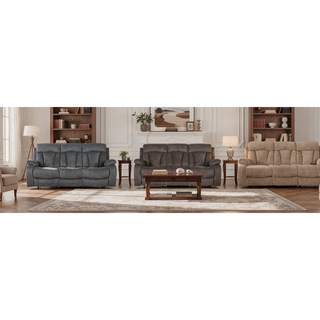 Sunvega Transitional Microfiber Fabric Sofa with Lumbar Support and Stainless Steel Base