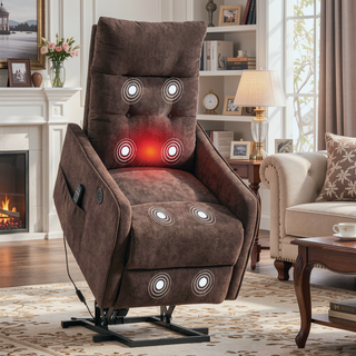 Sunvega Single Motor Power Lift Recliner Chair with Massage and Heat for Elderly