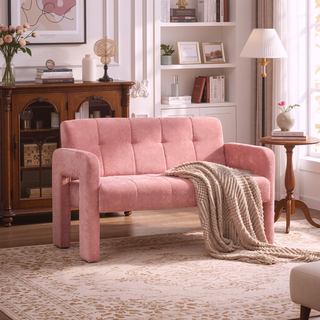 Sunvega Nordic Modern Upholstered Sofa with Dual Armrests for Living Room and Bedroom