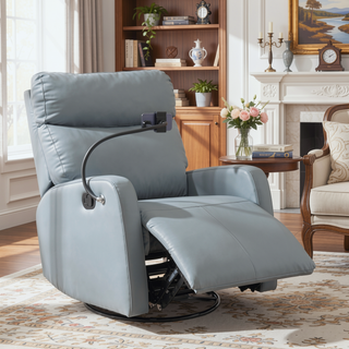 Sunvega 360 Degree Swivel Rocking Recliner Chair with Footrest for Bedroom
