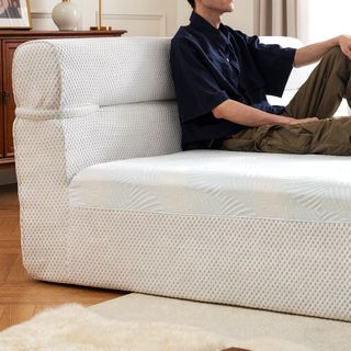 Sunvega All-in-One Full Mattress and Bed Frame with Cooling Fabric for Living Room