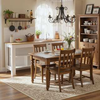 Sunvega Kitchen Island Table with Three Open Storage Shelves and Spacious Leg Room