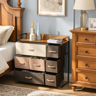 Sunvega 7-Drawer Storage Organizer with Foldable Fabric Drawers and Steel Frame