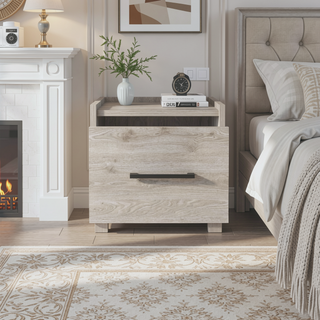 Sunvega Floating Nightstand with Handy Drawer and Surface for Bedroom Storage