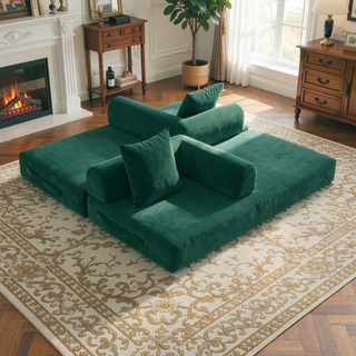 Sunvega Foldable Compressible Sofa with Metal Frame and Cushions for Small Spaces