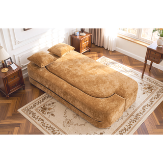 Sunvega Chenille Fabric Convertible Sofa Bed with High-Density Rebound Sponge for Living Room