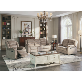 Sunvega Microfiber Fabric Recliner Chair with Lumbar Support and Stainless Steel Base