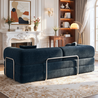 Sunvega Modular Sectional Sofa Bed with Pillow Back Support Armrest in Corduroy Fabric