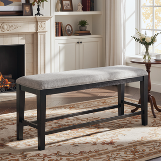 Sunvega Counter Height Bench with Upholstered Seat and Wood Frame for Kitchen or Bedroom
