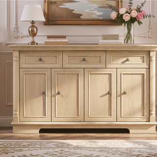 Sunvega Spacious Farmhouse Sideboard Buffet with Drawers and Doors for Storage