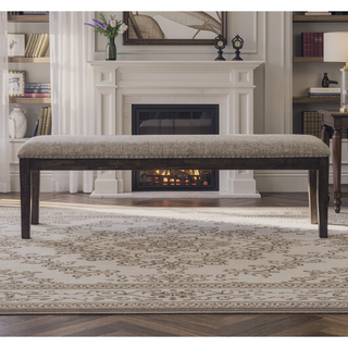 Sunvega Traditional Style Wood Framed Bench with Nailhead Trim and Rustic Brown Finish