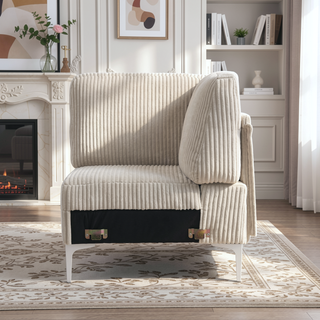 Sunvega Modular Sofa Single Armrest Backrest Module with Convertible Corduroy Fabric
