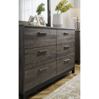 Sunvega Antique Grey Finish Wood King Bed Dresser Mirror Nightstand Set