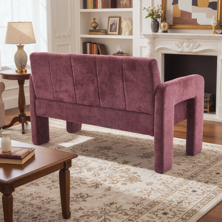 Sunvega Nordic Modern Upholstered Sofa with Dual Armrests for Living Room and Bedroom