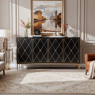 Sunvega Marradi Sideboard Cabinet with Storage and Adjustable Shelves