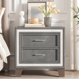 Sunvega Queen Size Upholstered Velvet Bed Frame with LED Lights and Tufted Headboard