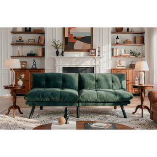 Sunvega Modern 2 Seater Sofa Bed with Adjustable Armrest and Backrest