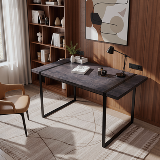 Sunvega Modern Industrial Rectangular MDF Dining Table for 4-6 People