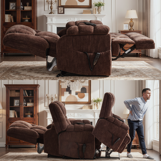 Sunvega Dual Motor Lift Recliner Chair with Massage Lumbar Heat and Power Remote