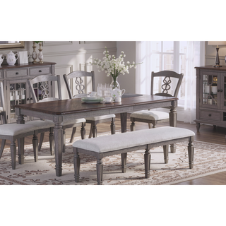 Sunvega Light Grey Contemporary Style Cushion Seat Dining Bench for Comfort