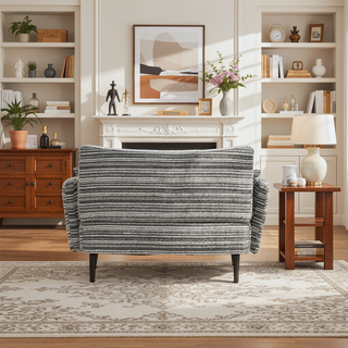 Sunvega Modern Two-Seater Sofa with Tufted Backrest and Convenient Side Storage Pockets