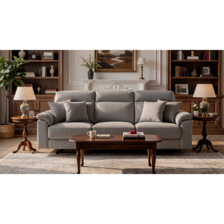 Sunvega Reclining Microfiber Sofa with Lumbar Support and Stainless Steel Base