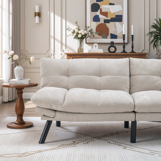 Sunvega Modern 2 Seater Sofa Bed with Adjustable Armrest and Backrest