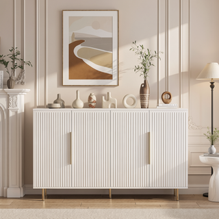 Sunvega Modern Fluted Sideboard with Adjustable Shelves for Living Room Storage