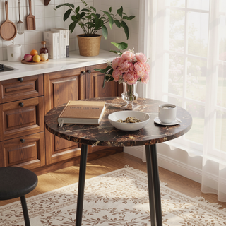 Sunvega Foldable Counter Height Bar Table Set with 2 Stools for Kitchen