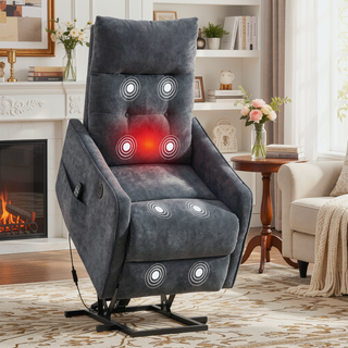 Sunvega Single Motor Power Lift Recliner Chair with Massage and Heat for Elderly