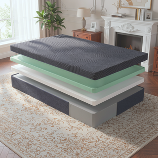 Sunvega 11-Inch Twin Size Green Tea Gel-Infused Memory Foam Mattress in a Box