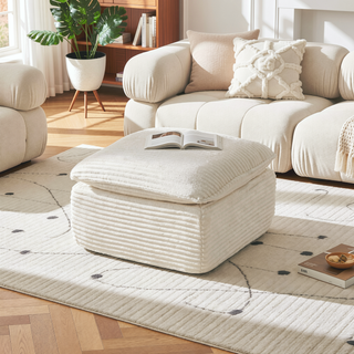 Sunvega Modern Corduroy Cloud Sofa with Comfortable High-Density Sponge for Living Room