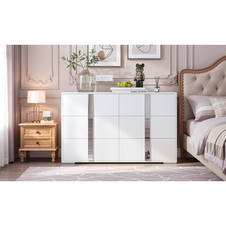 Sunvega Elegant Gray Nightstand with 2 Drawers and Metal Foot for Bedroom