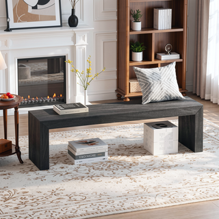 Sunvega Farmhouse Style Acacia Wood Dining Bench with Complementing Finish for Dining Room
