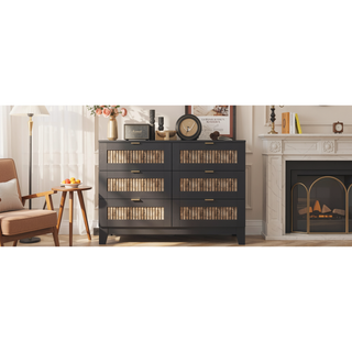 Sunvega White Farmhouse Queen Platform Bed with Wooden Strip Decoration and Plywood Slats