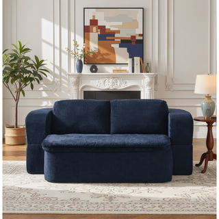 Sunvega Modern Folding Futon Floor Sofa Bed Couch with Silk Wool Cushion Blanket