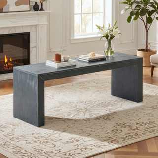 Sunvega Farmhouse Style Acacia Wood Dining Bench with Complementary Finish
