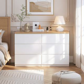 Sunvega 6 Drawer Storage Cabinet with Handless Design for Bedroom Hallway Living Room